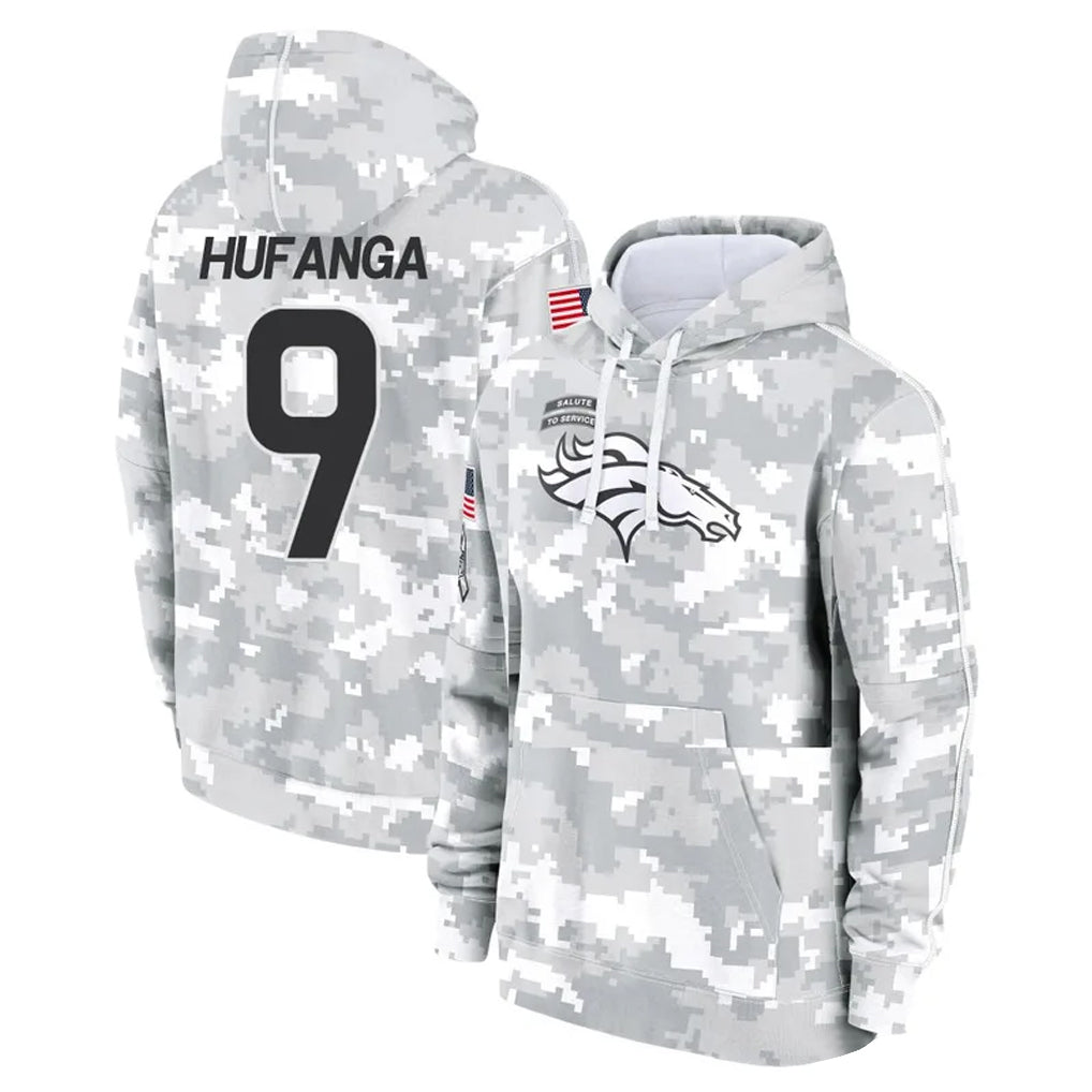 D.Broncos #9 Talanoa Hufanga Player Arctic Camo Salute to Service Hoodies Limited Game ROCER Stitched Jerseys
