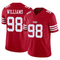 SF.49ers #98 Mykel Williams Player Red Limited Vapor F.U.S.E. Home Game ROCER Stitched Jerseys