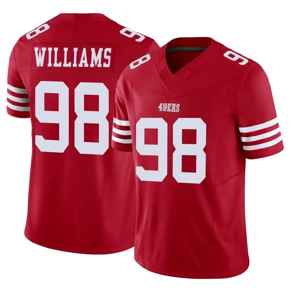 SF.49ers #98 Mykel Williams Player Red Limited Vapor F.U.S.E. Home Game ROCER Stitched Jerseys