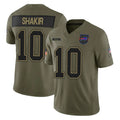 B.Bills #10 Khalil Shakir Player Olive Salute to Service Limited Home Game ROCER Stitched Jerseys