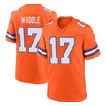 D.Broncos #17 Jaylen Waddle Player Orange Alternate Collection Throwback Game ROCER Stitched Jerseys