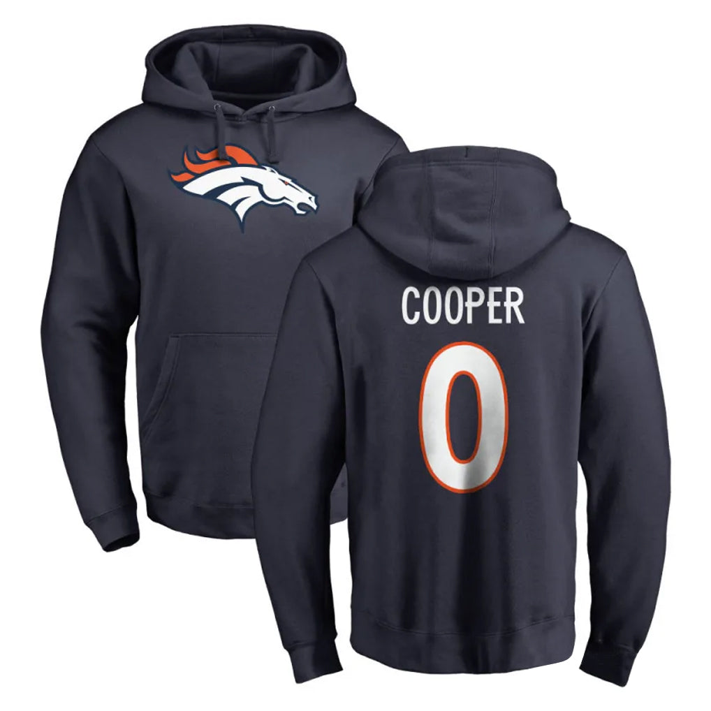 D.Broncos #0 Jonathon Cooper Player Navy Pullover Hoodie Limited ROCER Stitched Jerseys