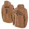 D.Broncos #1 Evan Engram Player Brown Salute to Service Hoodies Limited Game ROCER Stitched Jerseys