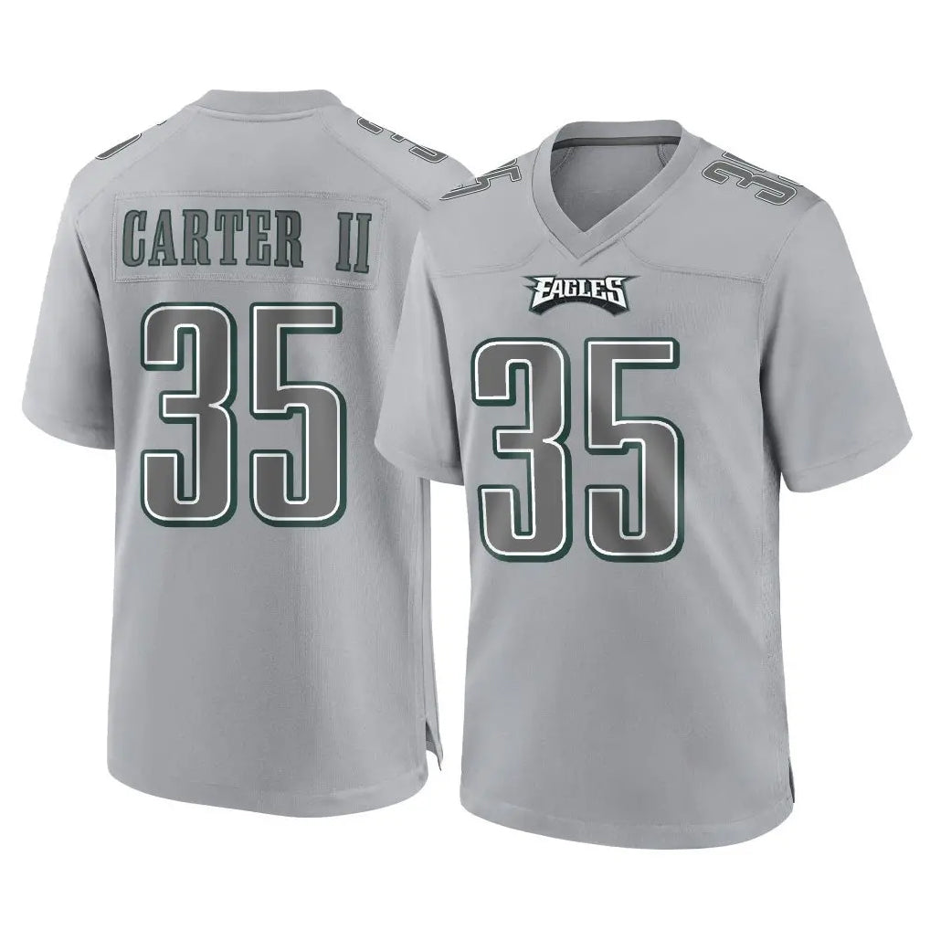 P.Eagles #35 Michael Carter II Player Gray Atmosphere Fashion Home Game ROCER Stitched Jerseys