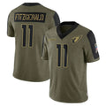 A.Cardinals #11 Larry Fitzgerald Player Salute To Service Olive ROCER Stitched Jerseys