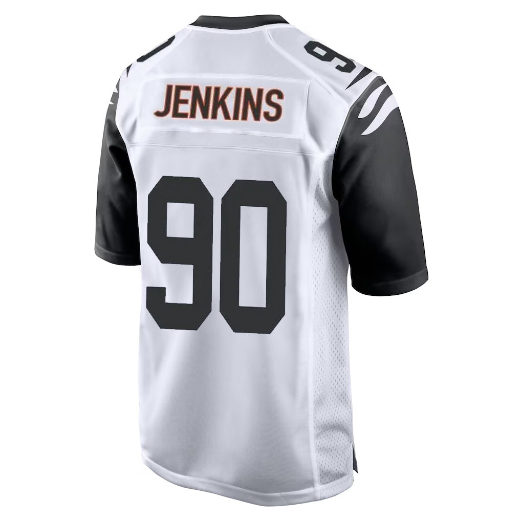 C.Bengals #90 Kris Jenkins Jr Player White Alternate Home Game ROCER Stitched Jerseys