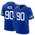 S.Seahawks #90 Jarran Reed Player Royal Throwback Home Game ROCER Stitched Jerseys