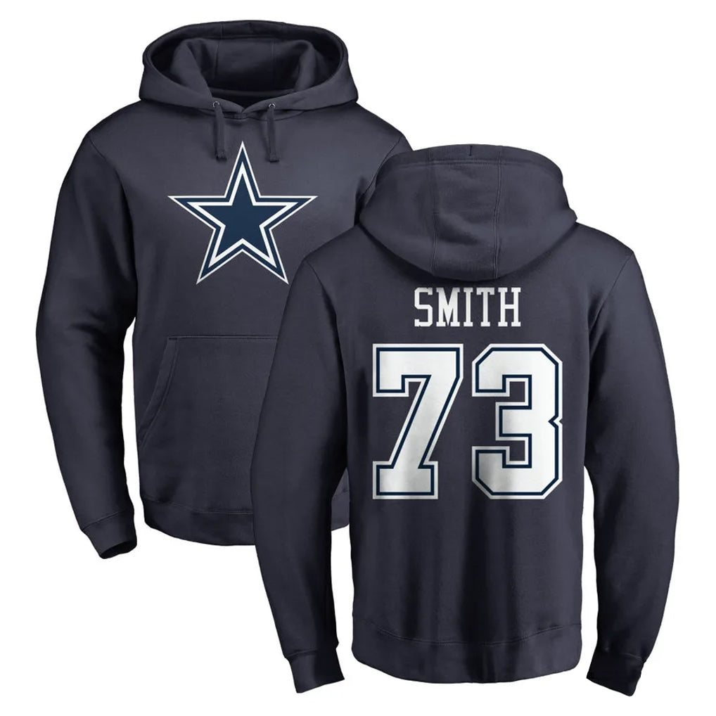 D.Cowboys #73 Tyler Smith Player Navy Pullover Hoodies Limited ROCER Stitched Jerseys