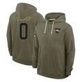 D.Broncos #0 Jonathon Cooper Player Olive Salute to Service Pullover Hoodies Limited ROCER Stitched Jerseys