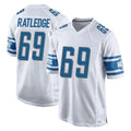 D.Lions #69 Tate Ratledge Player White Home Game ROCER Stitched Jerseys