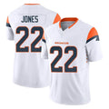 D.Broncos #22 Brandon Jones Player White Limited Vapor F.U.S.E. Home Game ROCER Stitched Jerseys