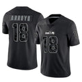 S.Seahawks #18 Elijah Arroyo Player Black Limited Reflective Home Game ROCER Stitched Jerseys