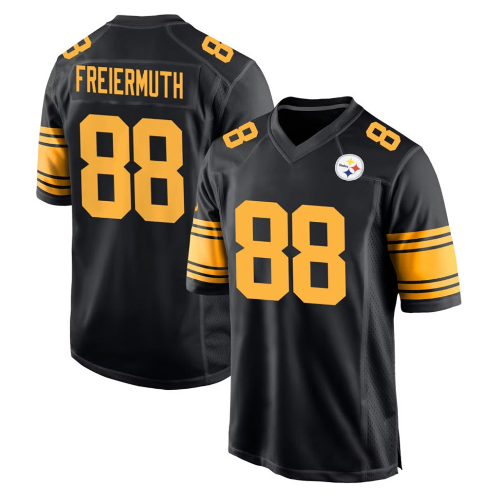 P.Steelers #88 Pat Freiermuth Player Black Color Rush Home Game ROCER Stitched Jerseys