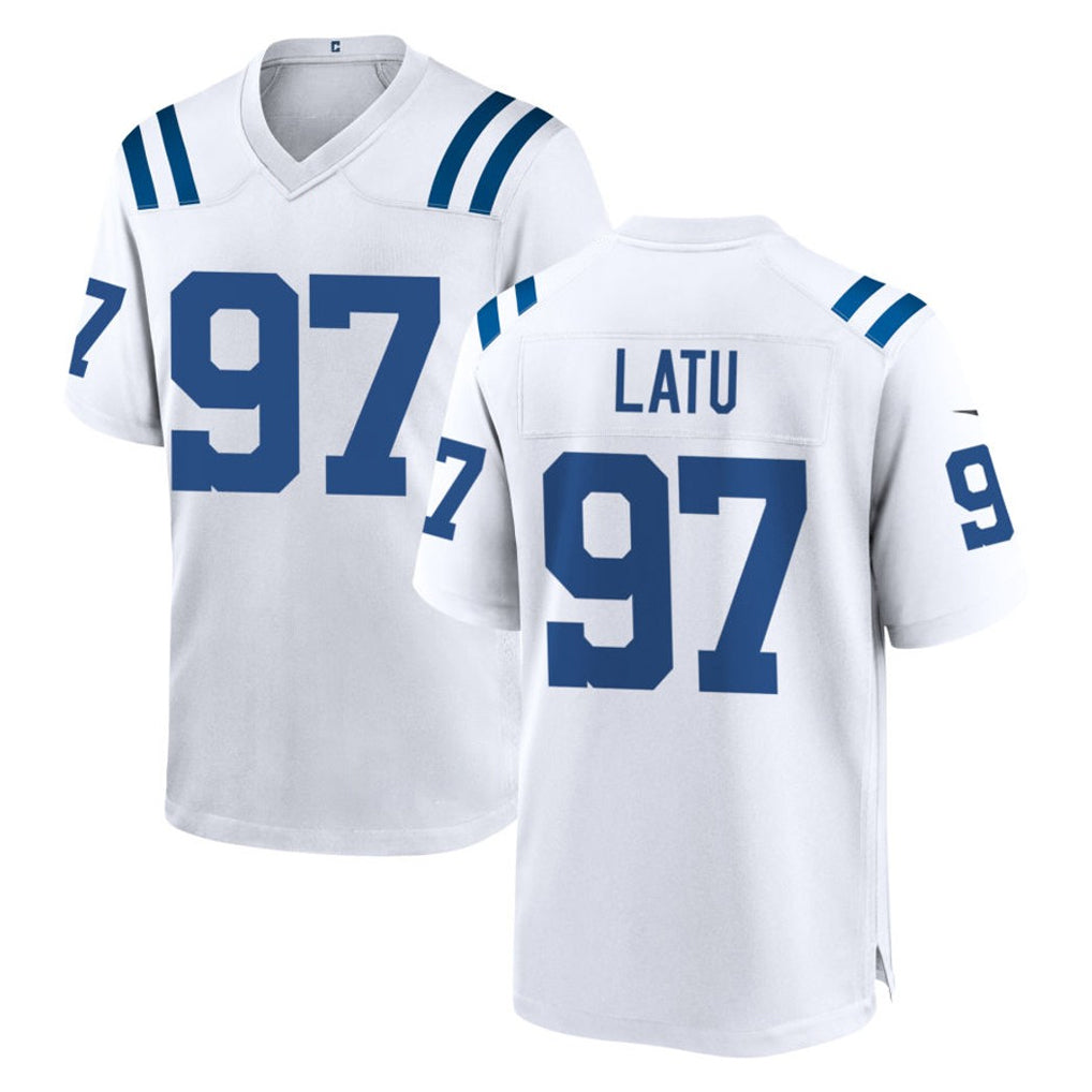 IN.Colts #97 Laiatu Latu Player White Home Game ROCER Stitched Jerseys
