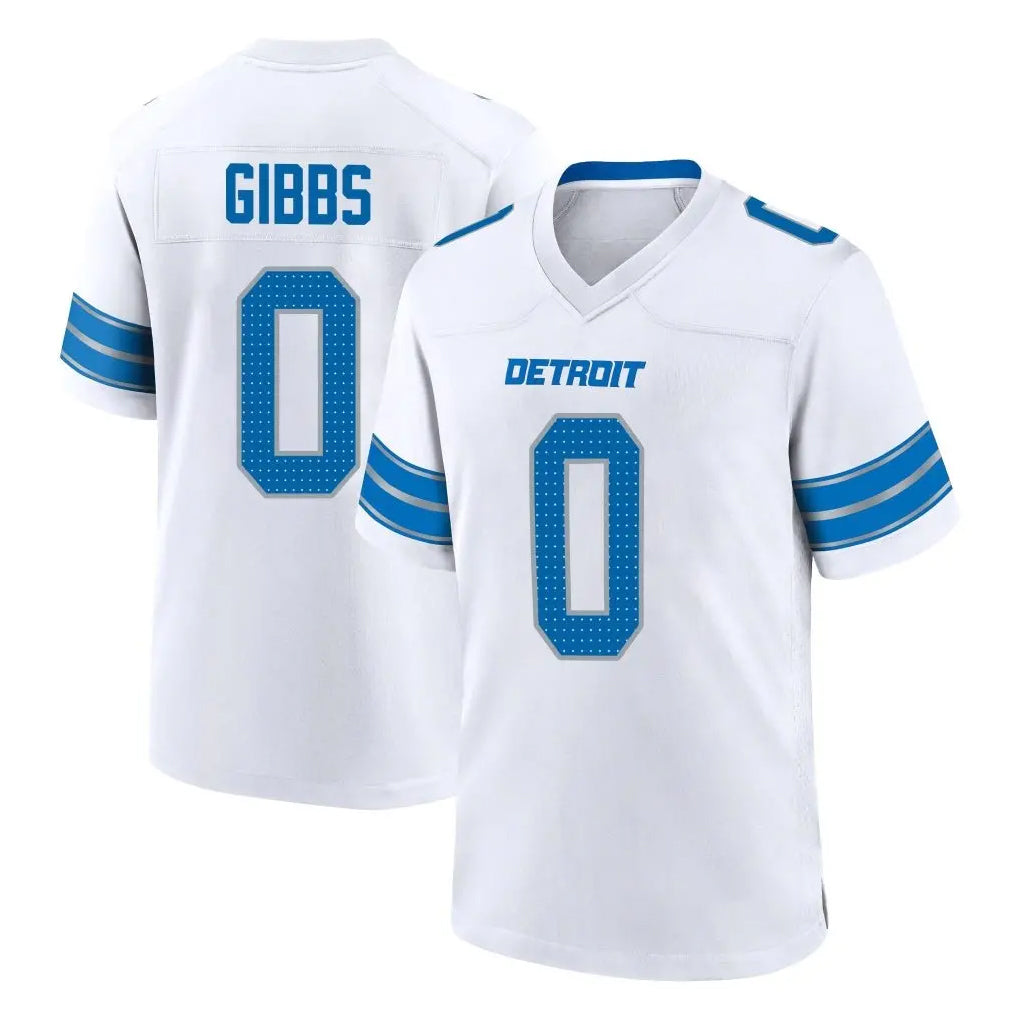 D.Lions #0 Jahmyr Gibbs Player White Alternate Home Game ROCER Stitched Jerseys