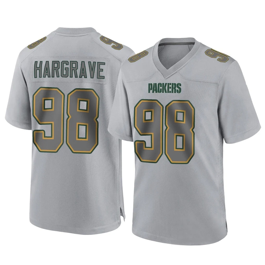 GB.Packers #98 Javon Hargrave Player Gray Atmosphere Fashion Home Game ROCER Stitched Jerseys