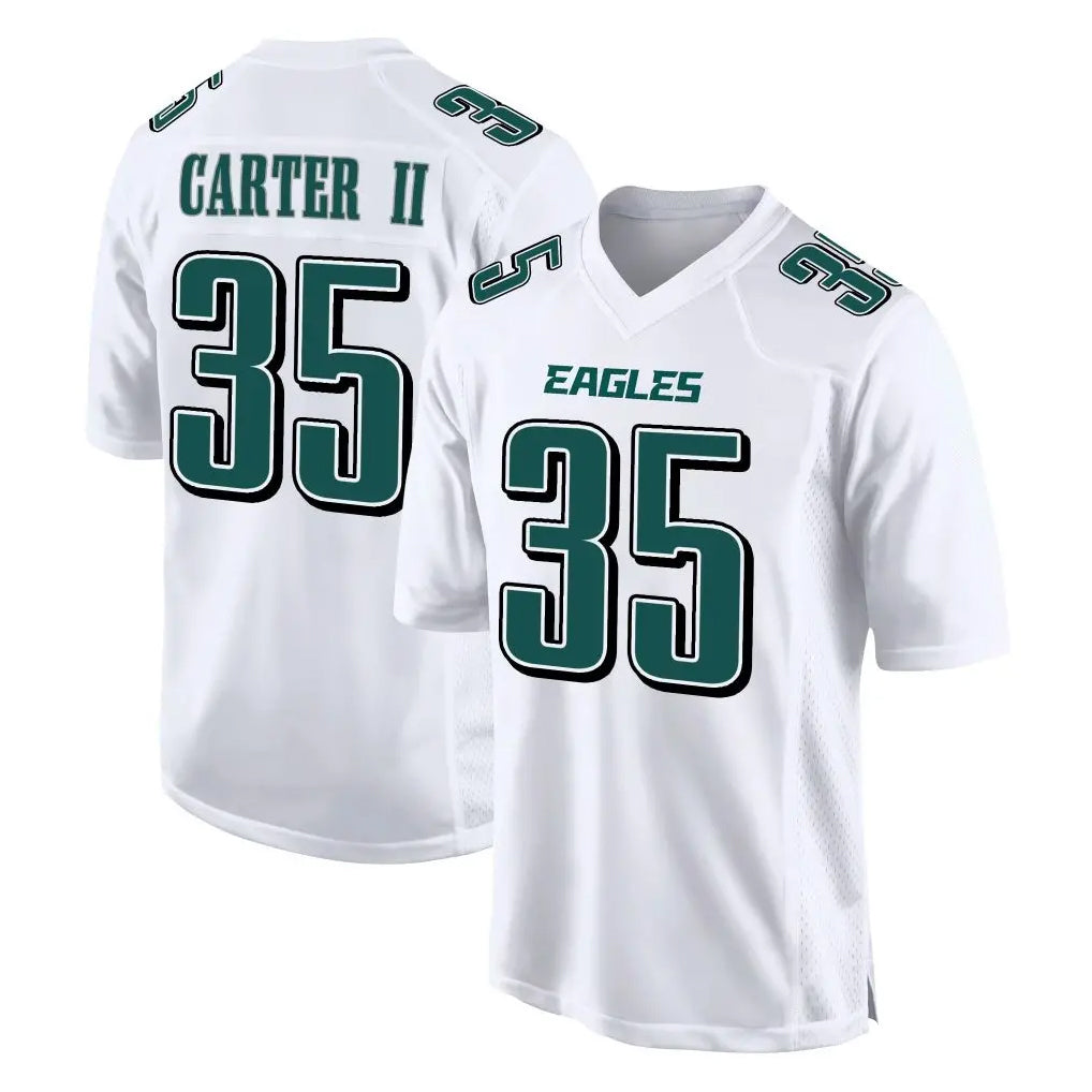P.Eagles #35 Michael Carter II Player White Tundra Fashion Home Game ROCER Stitched Jerseys