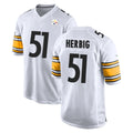 P.Steelers #51 Nick Herbig Player White Home Game ROCER Stitched Jerseys
