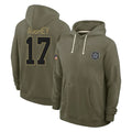 D.Cowboys #17 Brandon Aubrey Player Olive Salute to Service Pullover Hoodies Limited ROCER Stitched Jerseys