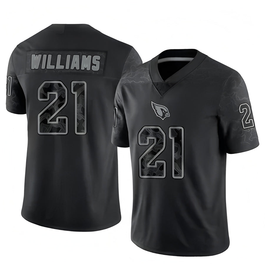 A.Cardinals #21 Garrett Williams Player Black RFLCTV Limited ROCER Stitched Jerseys