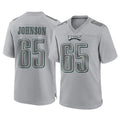 P.Eagles #65 Lane Johnson Player Gray Atmosphere Fashion Home Game ROCER Stitched Jerseys