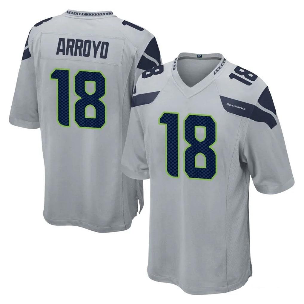 S.Seahawks #18 Elijah Arroyo Player Gray Home Game ROCER Stitched Jerseys
