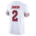 A.Cardinals #2 Will Johnson Player White Vapor F.U.S.E. Limited Home Game ROCER Stitched Jerseys