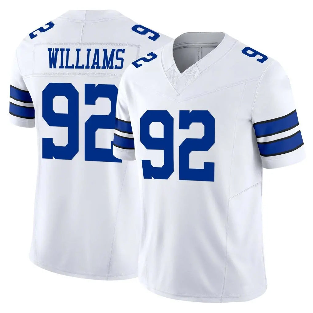 D.Cowboys #92 Quinnen Williams Player White Limited Vapor F.U.S.E. Home Game ROCER Stitched Jerseys