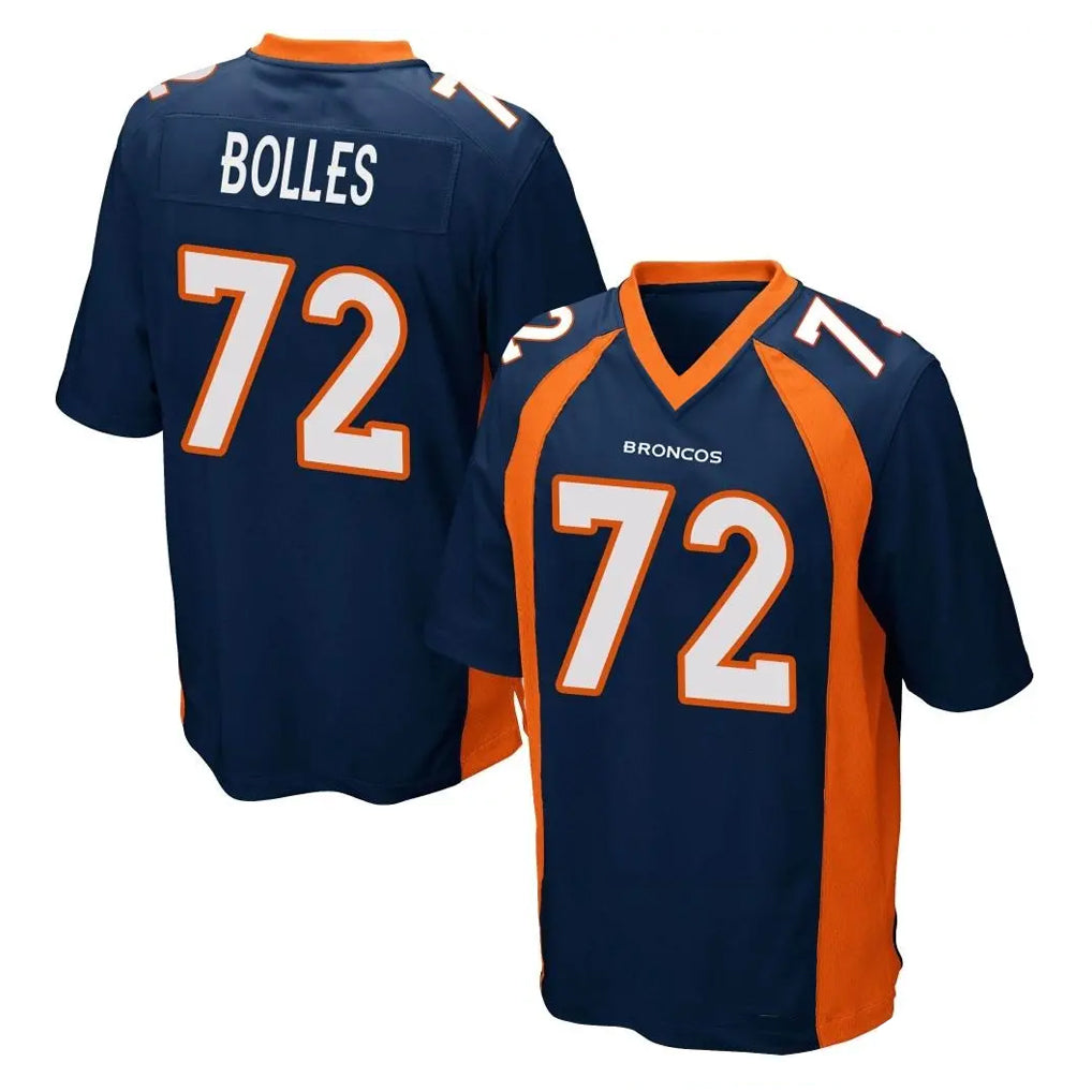 D.Broncos #72 Garett Bolles Player Navy Game ROCER Stitched Jerseys