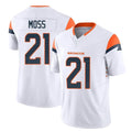 D.Broncos #21 Riley Moss Player White Limited Vapor F.U.S.E. Home Game ROCER Stitched Jerseys