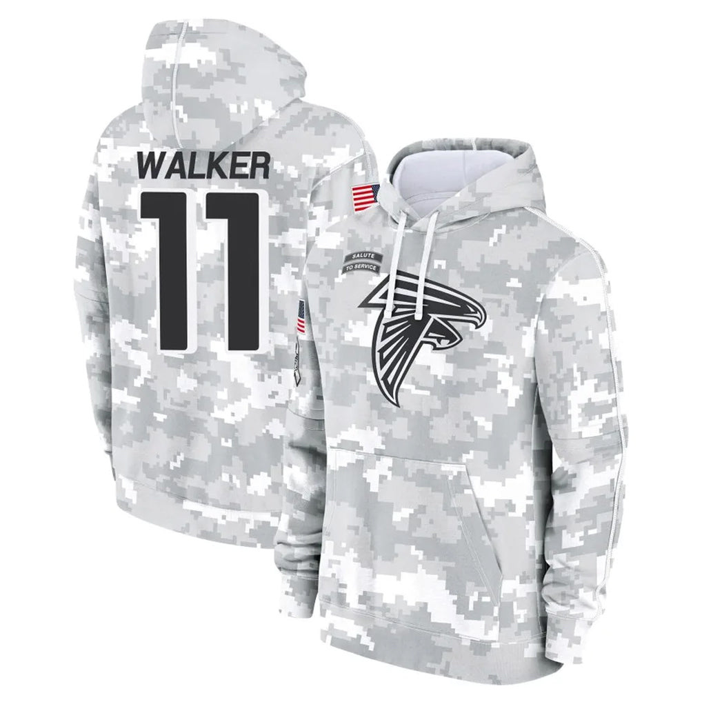 A.Falcons #11 Jalon Walker Player Arctic Camo Salute to Service Limited Hoodie ROCER Stitched Jerseys
