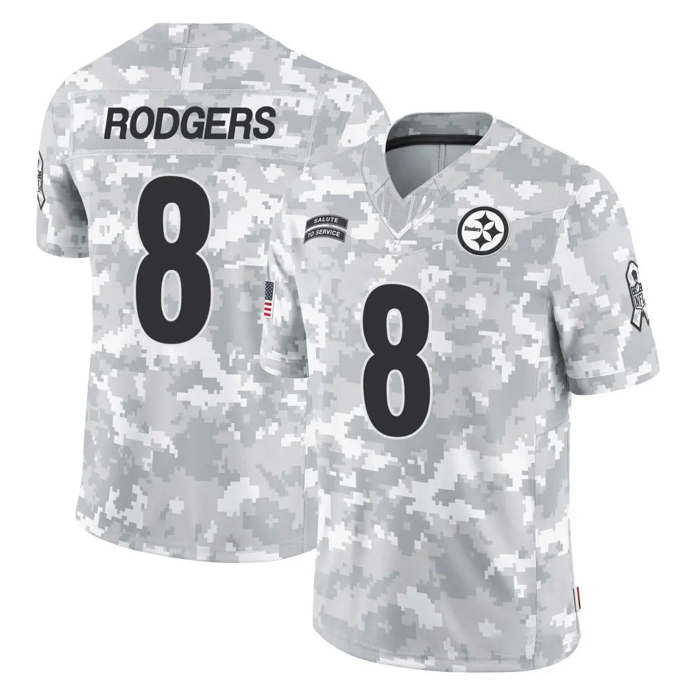 P.Steelers #8 Aaron Rodgers Player Arctic Camo Limited Salute To Service Home Game ROCER Stitched Jerseys