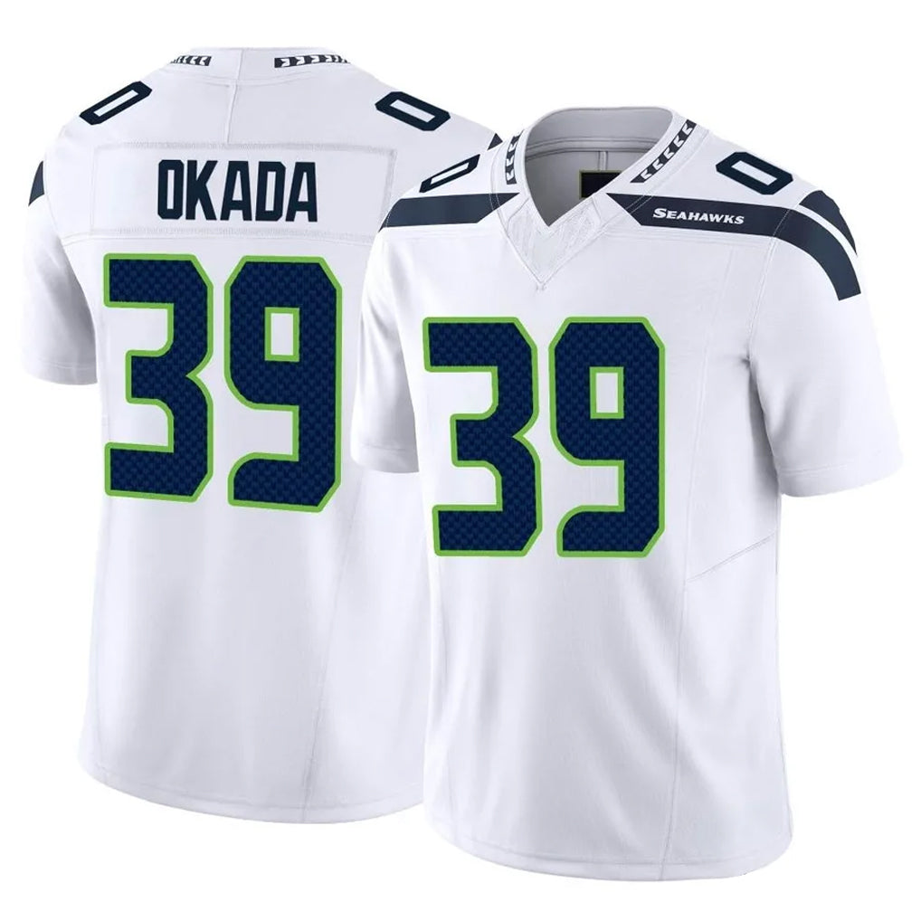 S.Seahawks #39 Ty Okada Player White Limited Vapor F.U.S.E. Home Game ROCER Stitched Jerseys
