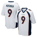 D.Broncos #9 Talanoa Hufanga Player White Game ROCER Stitched Jerseys