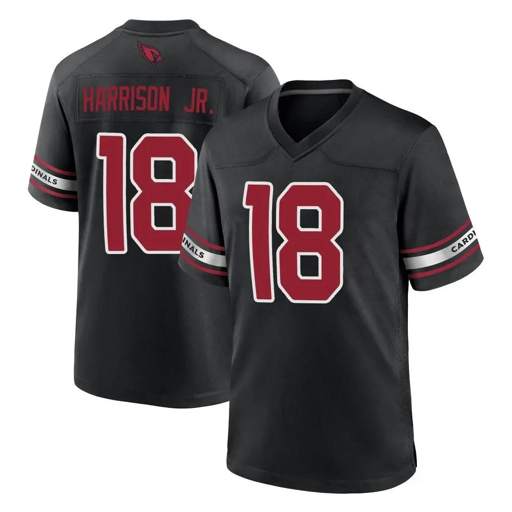 A.Cardinals #18 Marvin Harrison Jr. Player Black Alternate Game ROCER Stitched Jerseys