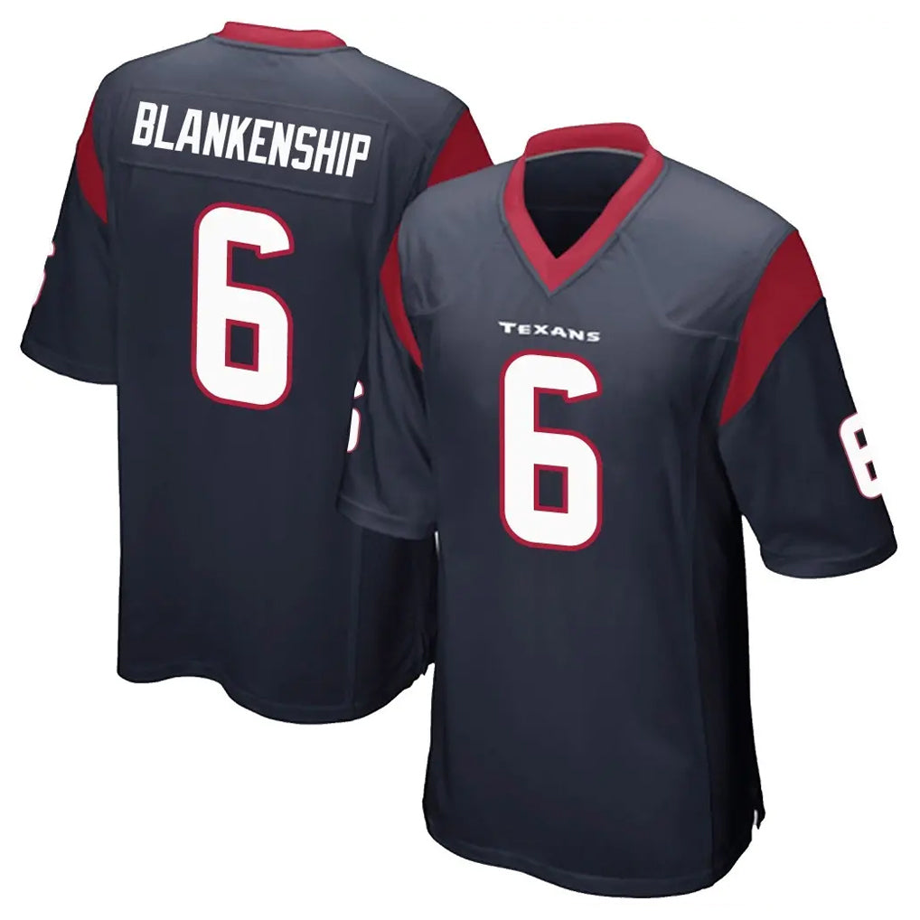 H.Texans #6 Reed Blankenship Player Navy Home Game ROCER Stitched Jerseys