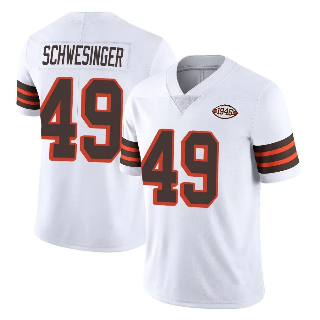 C.Browns #49 Carson Schwesinger Player White Limited  Vapor 1946 Collection Alternate Game ROCER Stitched Jerseys