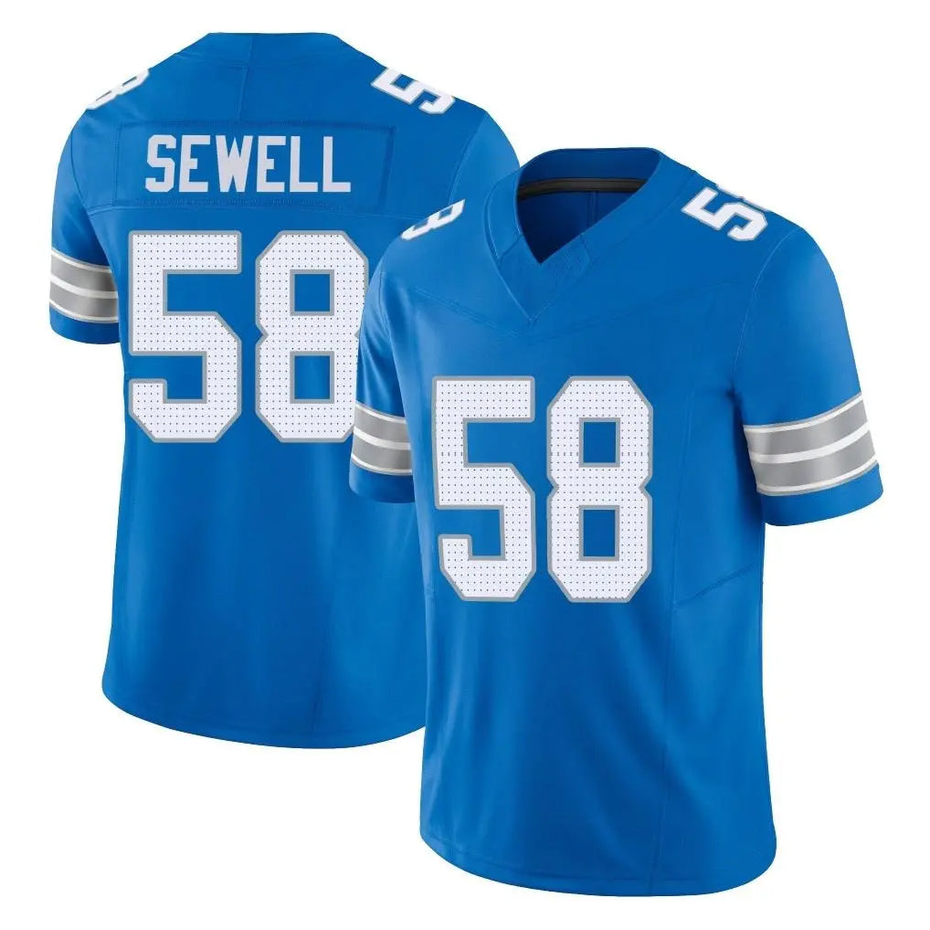 D.Lions #58 Penei Sewell Player Blue Limited Vapor F.U.S.E. Alternate Home Game ROCER Stitched Jerseys