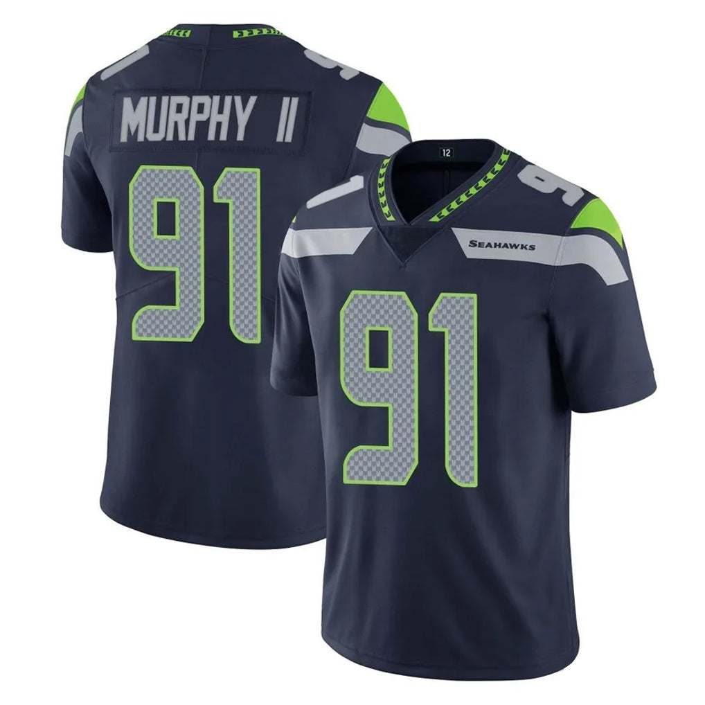 S.Seahawks #91 Byron Murphy II Player Navy Limited Vapor Untouchable Home Game ROCER Stitched Jerseys