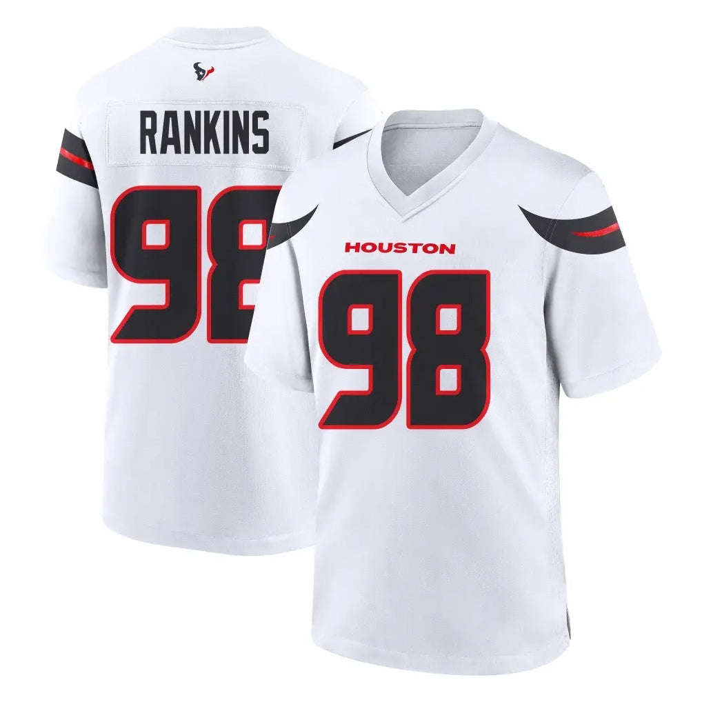 H.Texans #98 Sheldon Rankins Player White Home Game ROCER Stitched Jerseys