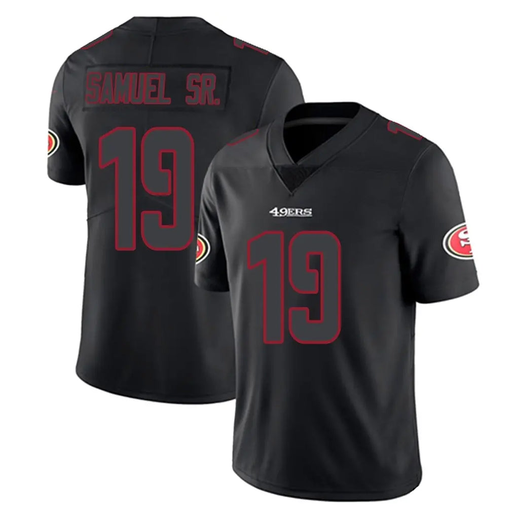 SF.49ers #19 Deebo Samuel Sr. Player Black Impact Limited Home Game ROCER Stitched Jerseys