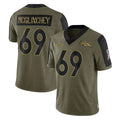 D.Broncos #69 Mike McGlinchey Player Olive Salute To Service Limited Game ROCER Stitched Jerseys