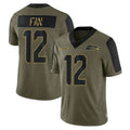 S.Seahawks #12 12th Fan Player Olive Salute To Service Limited Game ROCER Stitched Jerseys