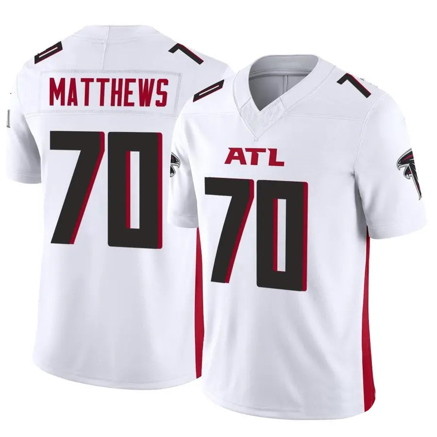 A.Falcons #70 Jake Matthews Player White Vapor F.U.S.E. Limited ROCER Stitched Jerseys