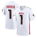 A.Falcons #1 Tua Tagovailoa Player White Home Game ROCER Stitched Jerseys