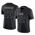 S.Seahawks #22 Rashid Shaheed Player Black Limited Reflective Home Game ROCER Stitched Jerseys
