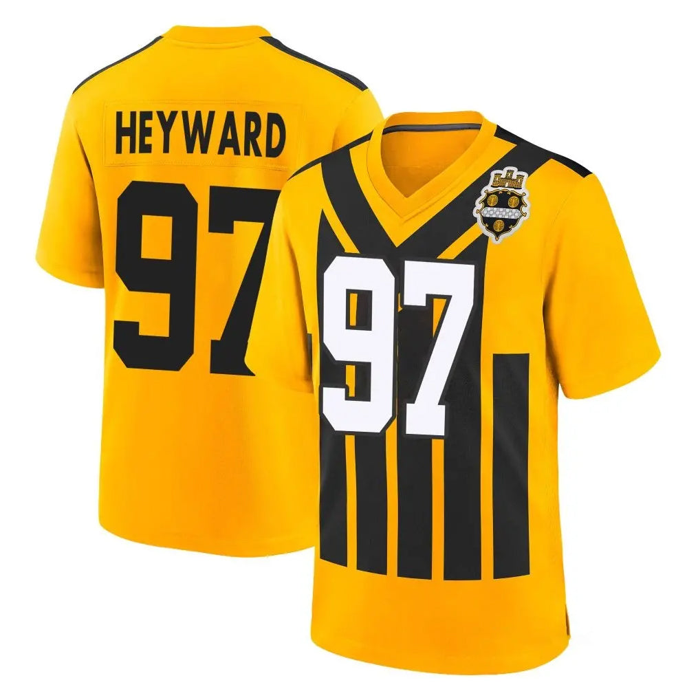 P.Steelers #97 Cameron Heyward Player Gold Limited 1933 Throwback Home Game ROCER Stitched Jerseys