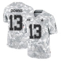 D.Cowboys #13 Caleb Downs Player Arctic Camo Salute to Service Limited Home Game ROCER Stitched Jerseys