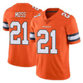 D.Broncos #21 Riley Moss Player Orange Vapor Untouchable Limited Home Game ROCER Stitched Jerseys