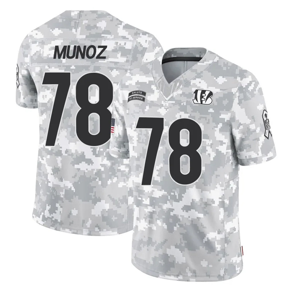 C.Bengals #78 Anthony Munoz Player Arctic Camo Salute to Service Limited ROCER Stitched Jerseys